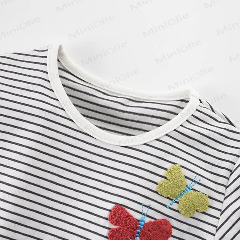 Toddler Girl Striped Butterfly T-shirt - image 2