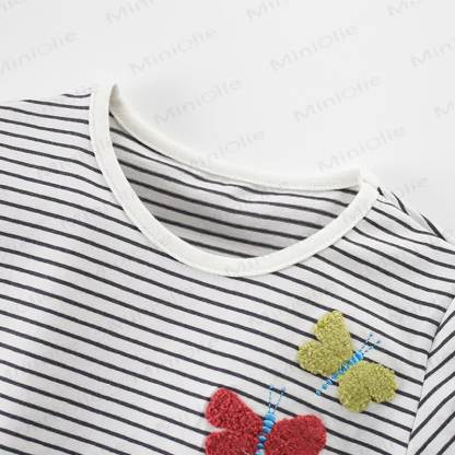 Toddler Girl Striped Butterfly T-shirt - image 2