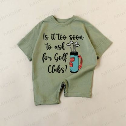 IS IT TOO SOON TO ASK FOR GOFF CLUBS? Baby Dark Green Romper - Green - 18-24M - image 1