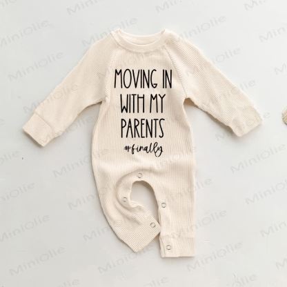 MOVING IN WITH MY PARENTS #FINALLY Baby Waffle Beige Romper - Beige - 18-24M - image 1