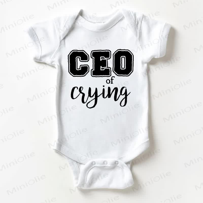 CEO OF CRYING Baby White Bodysuit - White - 18-24M - image 1