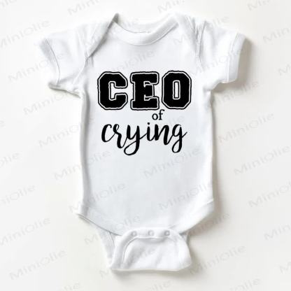 CEO OF CRYING Baby White Bodysuit - White - 18-24M - image 1