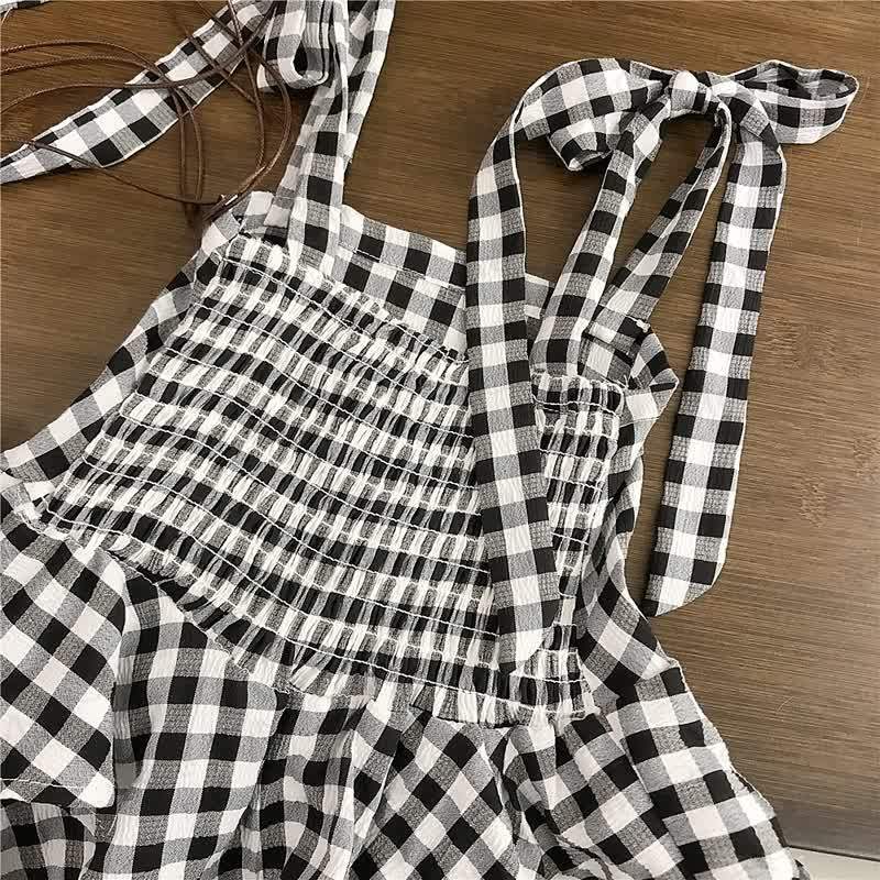 Toddler Girls Black and White Checkered Dress - image 2