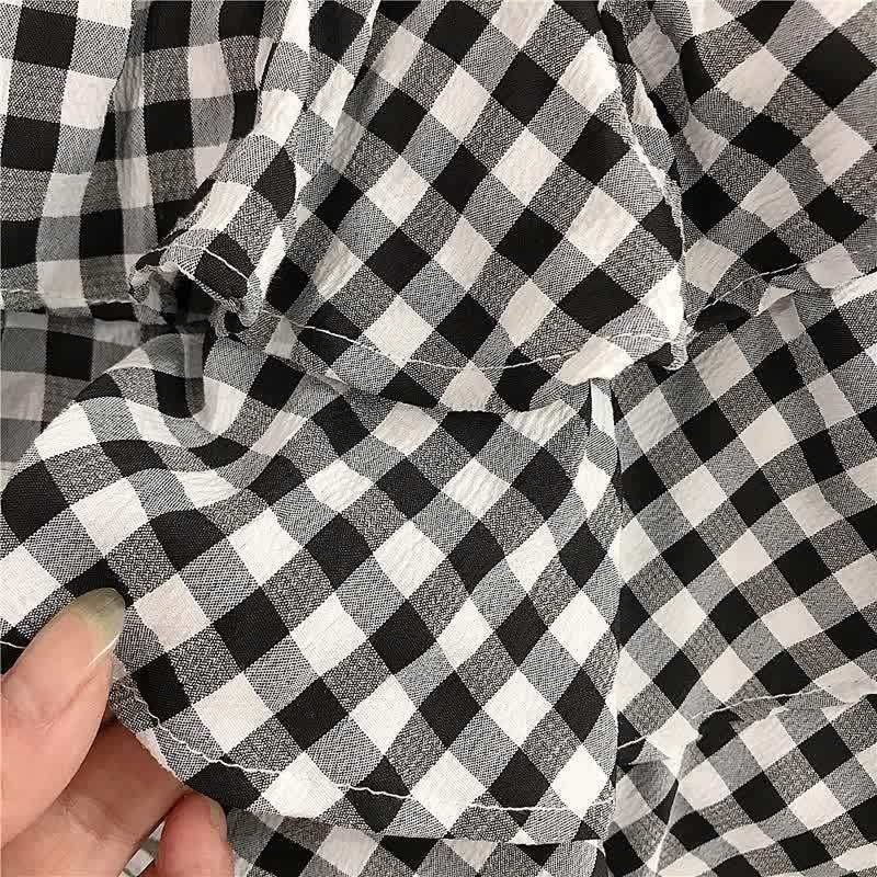 Toddler Girls Black and White Checkered Dress - image 5