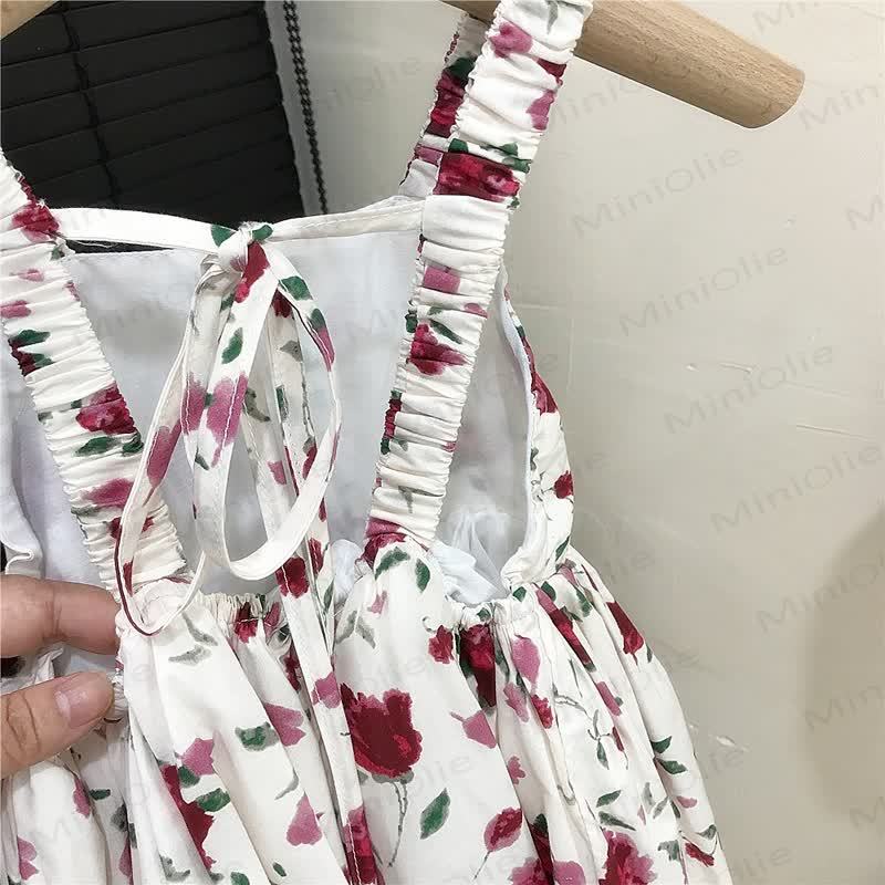 Toddler Girls Korean Style  Rose Printed Dress - image 3