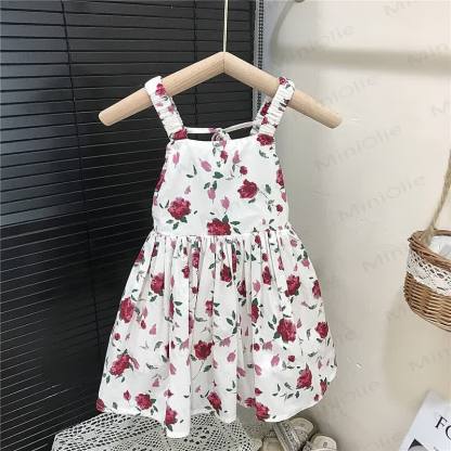 Toddler Girls Korean Style  Rose Printed Dress - image 4