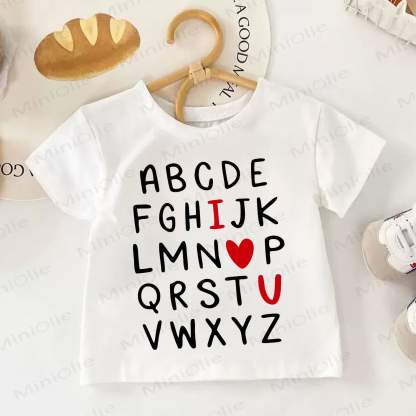 Toddler Kid Letter White T-shirt - White - 12-13T - image 1