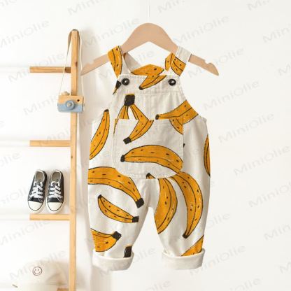 Baby Toddler Banana Pocket Overalls - Beige - 3-5T - image 1