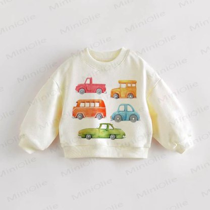 Baby Toddler Cars Sweatshirt - Cream - 3-5T - image 1