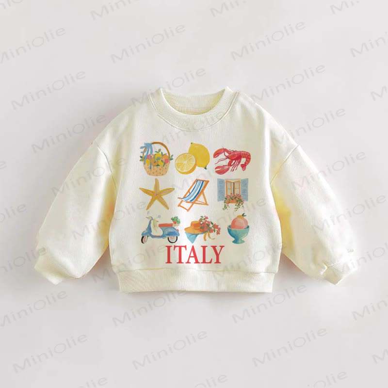 ITALY Baby Toddler Sweatshirt - Cream - 3-5T - image 1