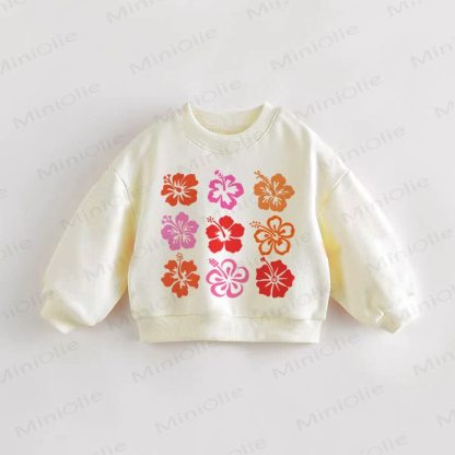 Baby Toddler Colorful Flower Sweatshirt - Cream - 3-5T - image 1