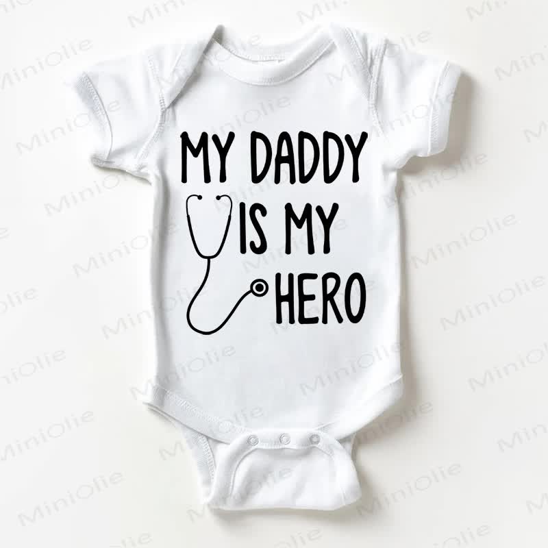 MY DADDY IS MY HERO Baby White Bodysuit - White - 18-24M - image 1
