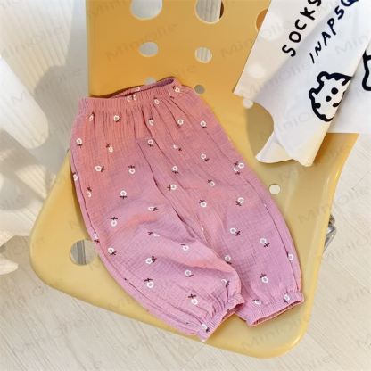 Toddler Element Print Casual Pants - Pink Flowers - 6-7T - image 11