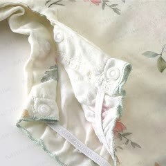 Baby Knot Button Floral Flutter Sleeve Romper - image 4