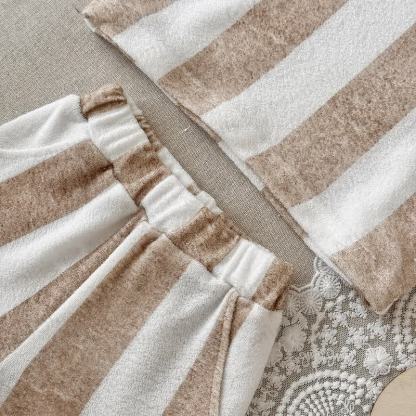 Baby White Stripe Tee and Shorts Set - image 3