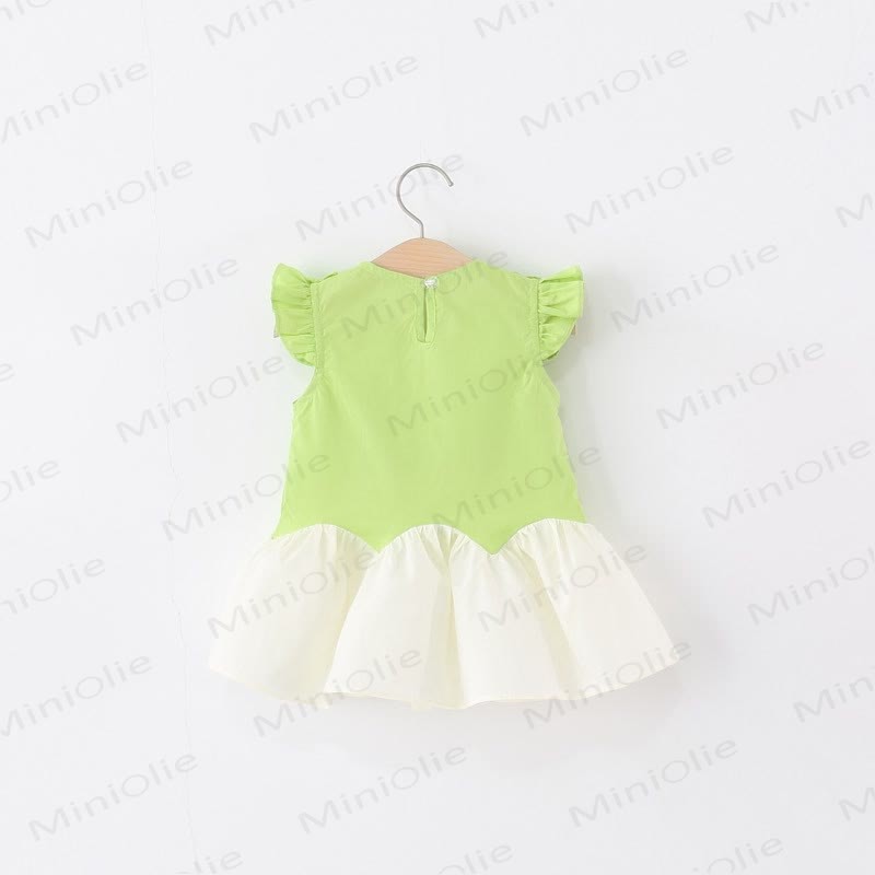 Baby Girl Green Flower Dress with Hat - image 3