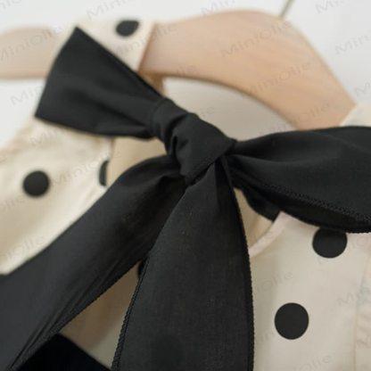 Baby Girl Black Bow Dress with Hat - image 4