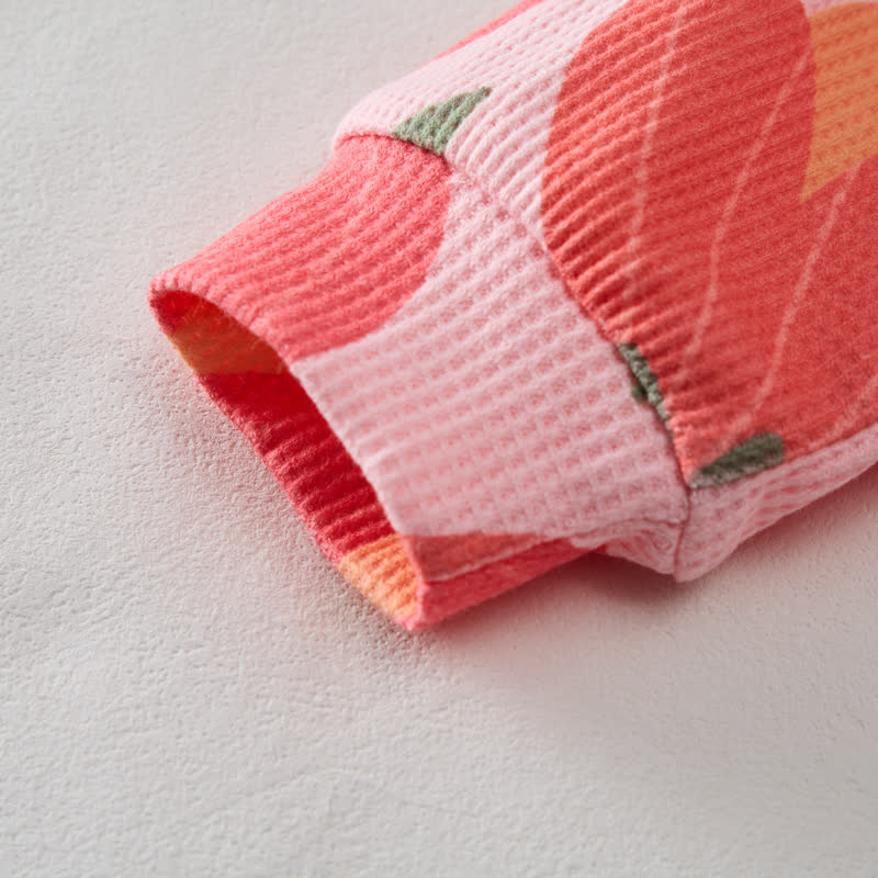 Baby Toddler Flower Waffle Sweatshirt 2-piece Set - image 4