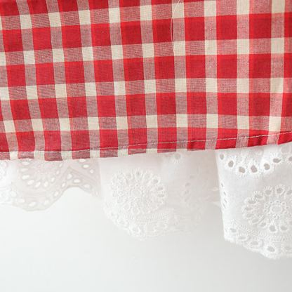 Baby Girl Red Plaid Dress with Hat - image 3