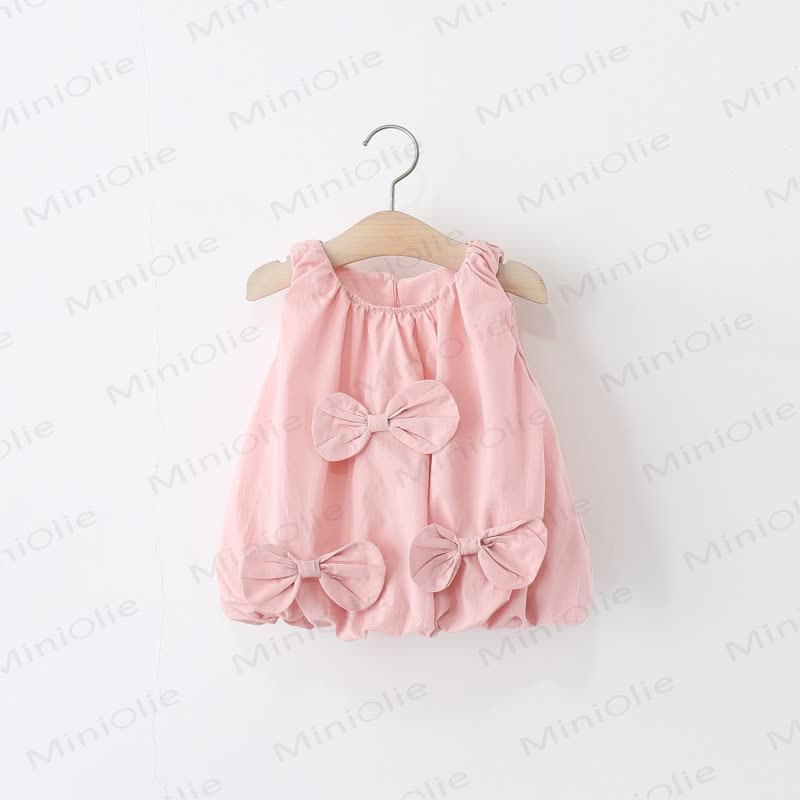 Baby Girls Pink Rows Dress - Pink - 4-5T - image 1