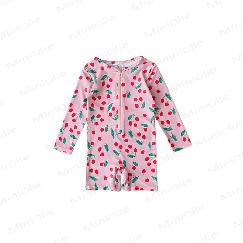 Toddler Fruit/Striped Shorts Swimsuit - Raspberry - 6-7T - image 6