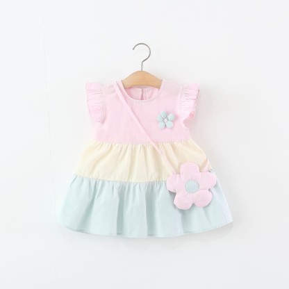 Toddler Girl Pink Floral Flutter Sleeve dress - Pink - 4-5T - image 1