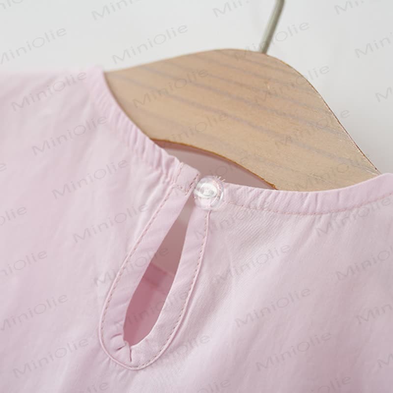 Vestito rosa a fiori con maniche a volant per bambina - image 4