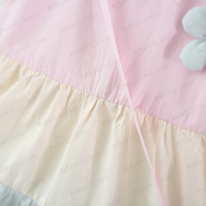 Vestito rosa a fiori con maniche a volant per bambina - image 5