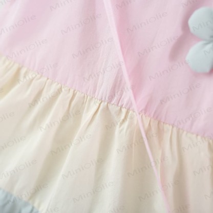 Vestito rosa a fiori con maniche a volant per bambina - image 5