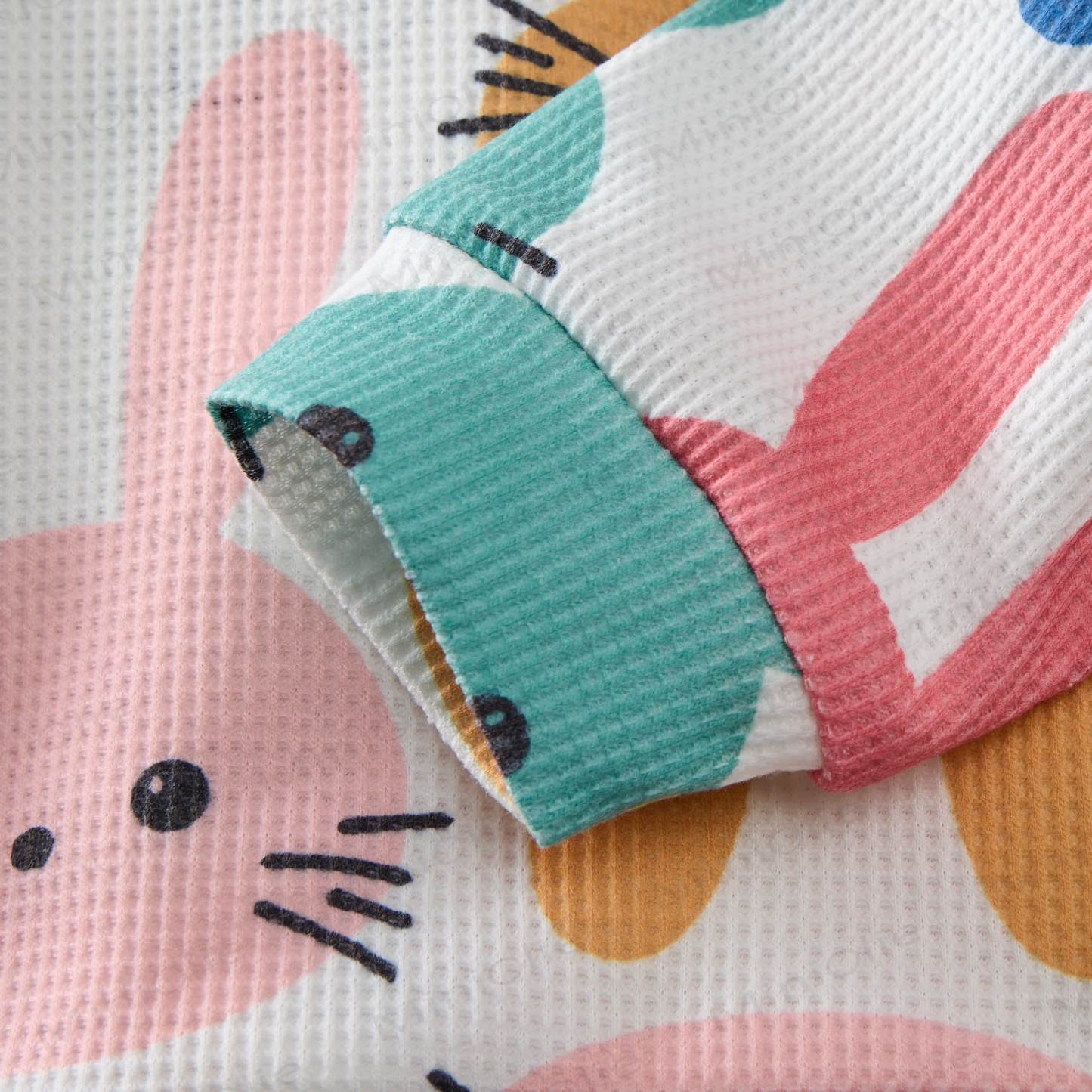 Baby Waffle Easter Rabbit Sweatshirt 2-piece Set - image 3