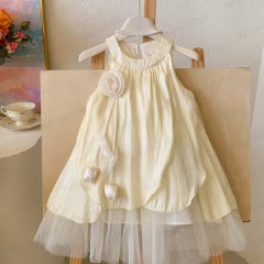 Abito da principessa per bambina in chiffon and tulle a strati con petali - image 2