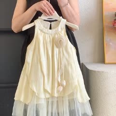 Abito da principessa per bambina in chiffon and tulle a strati con petali - image 3