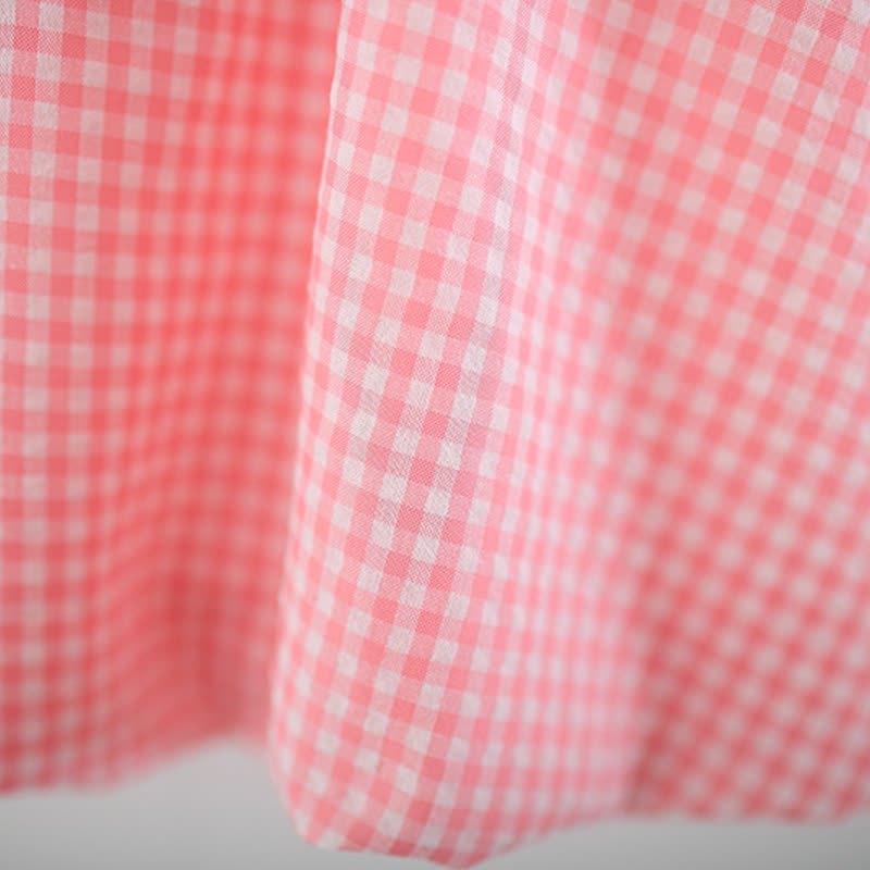 Toddler Girl Strawberry Bunny Plaid Dress - image 5