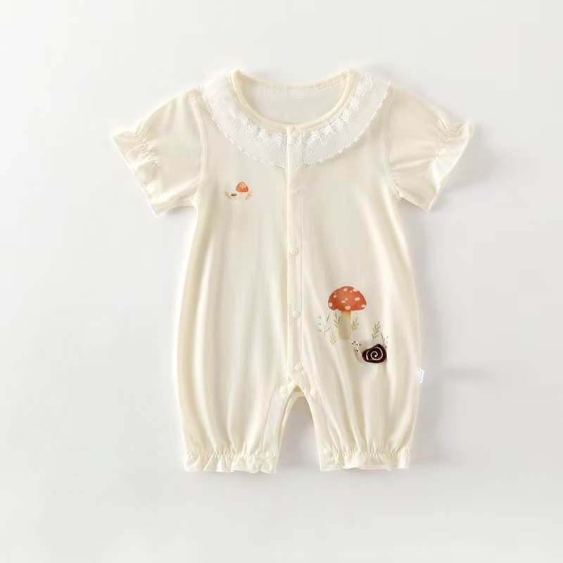Baby Mushroom and Snail Romper - Yellow - 18-24M - image 1