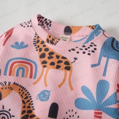 Baby Animal Pink Waffle 2-piece Set - image 6