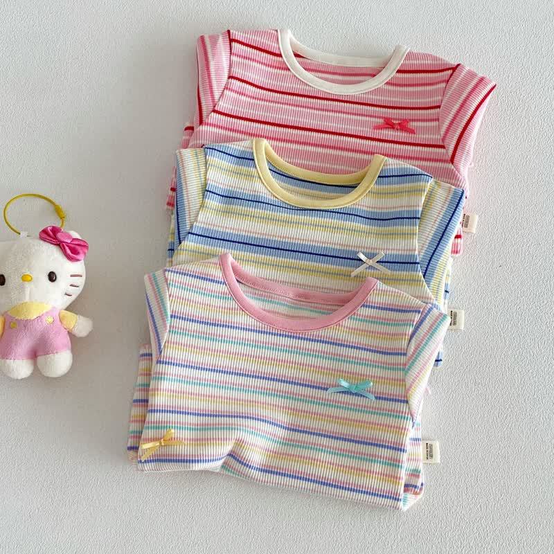 Baby Toddler Girl Striped Cotton Ruffle Sleeve Tee - image 5