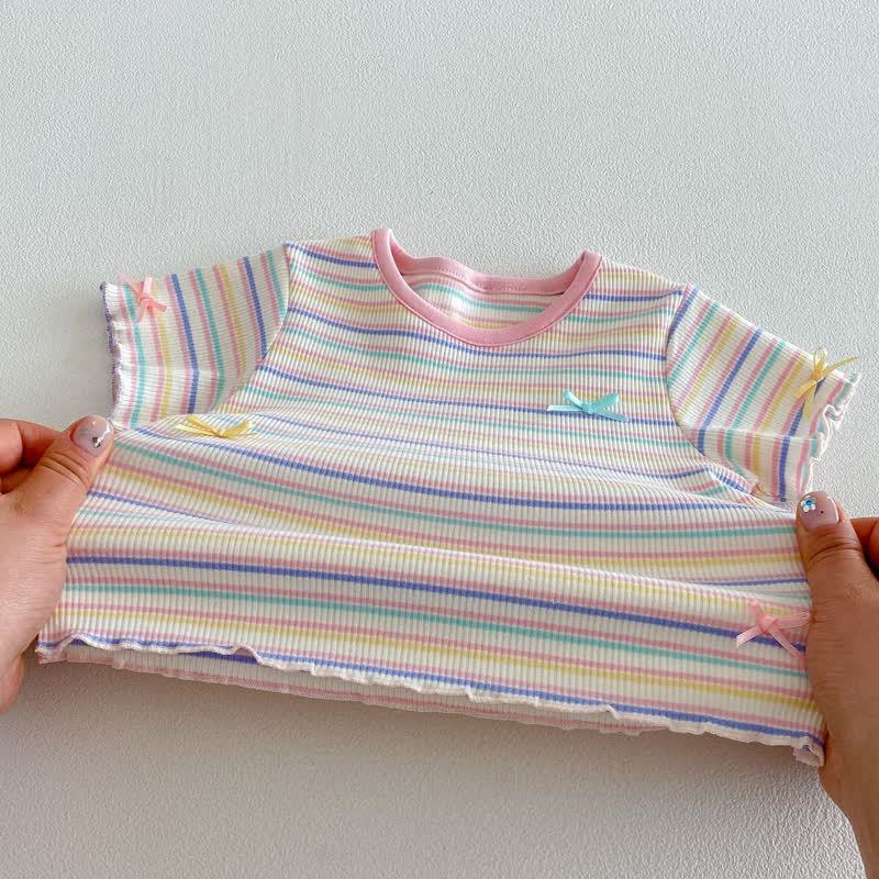 Baby Toddler Girl Striped Cotton Ruffle Sleeve Tee - image 6