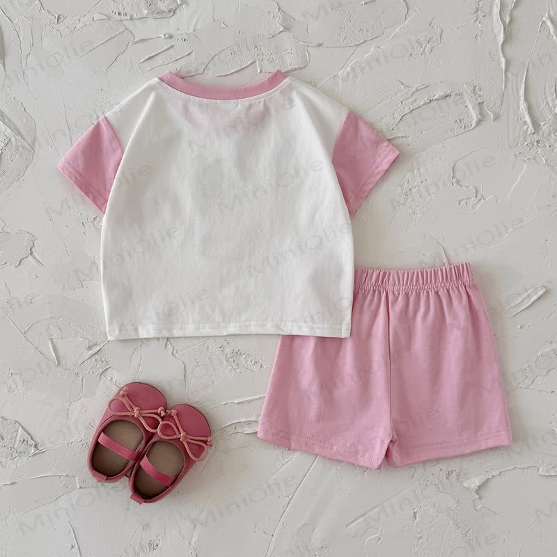 Baby Mädchen Set mit Rosa Popcorn-Print - image 2