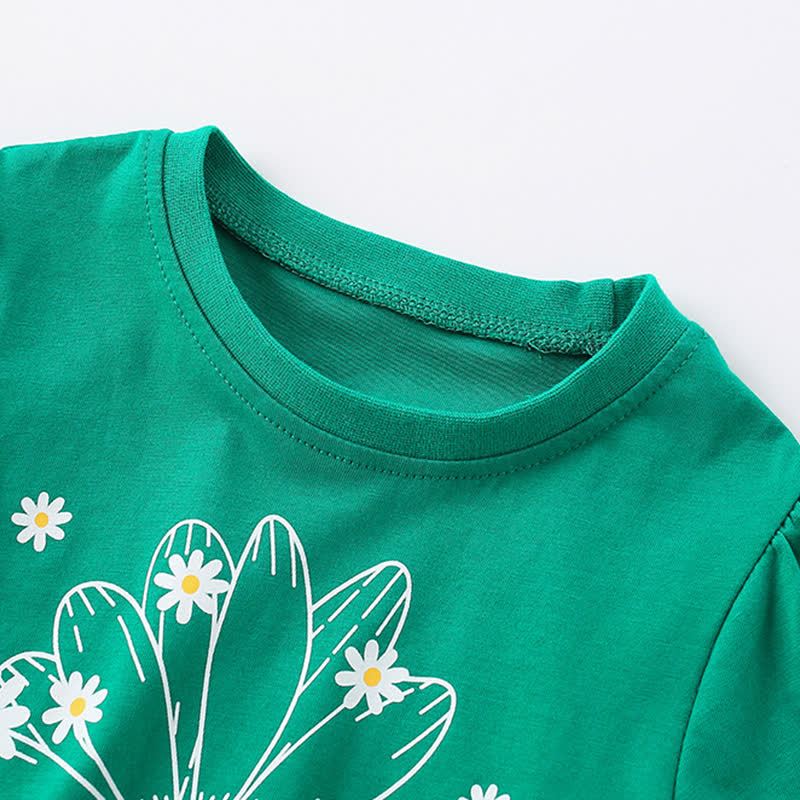 NOT SEEK Toddler Girl Cotton Ruffle Floral Tee - image 2