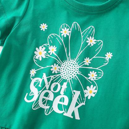 NOT SEEK Toddler Girl Cotton Ruffle Floral Tee - image 3