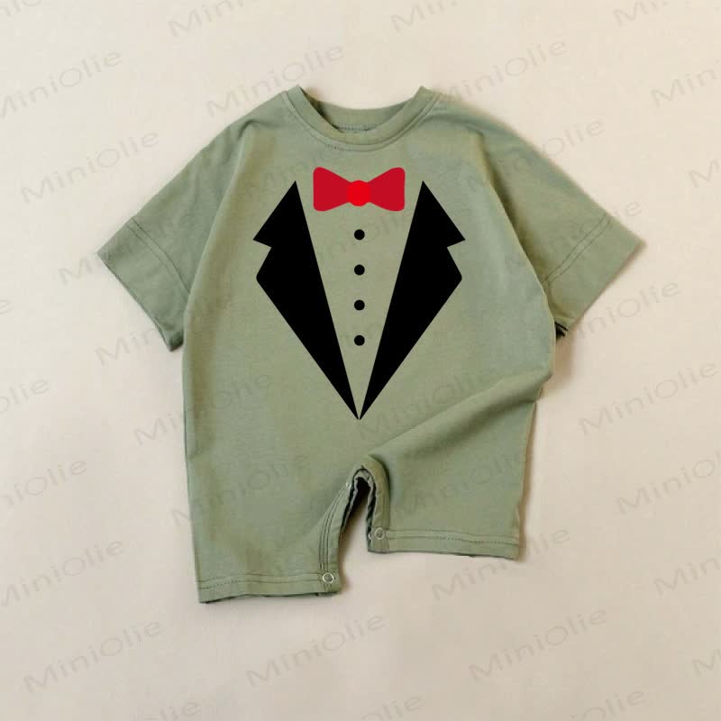 Baby Green Bow Tie Romper - Green - 18-24M - image 1
