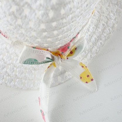 Baby Cotton Floral Print Purple or Orange Dress with Hat - image 6