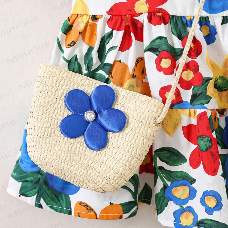 Baby Cotton Floral Orange or Blue Princess Dress - image 6