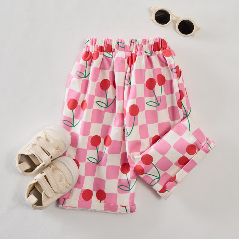 Baby Cherry Checkerboard Pink Pants - image 2
