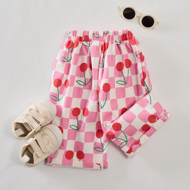 Baby Cherry Checkerboard Pink Pants - image 2
