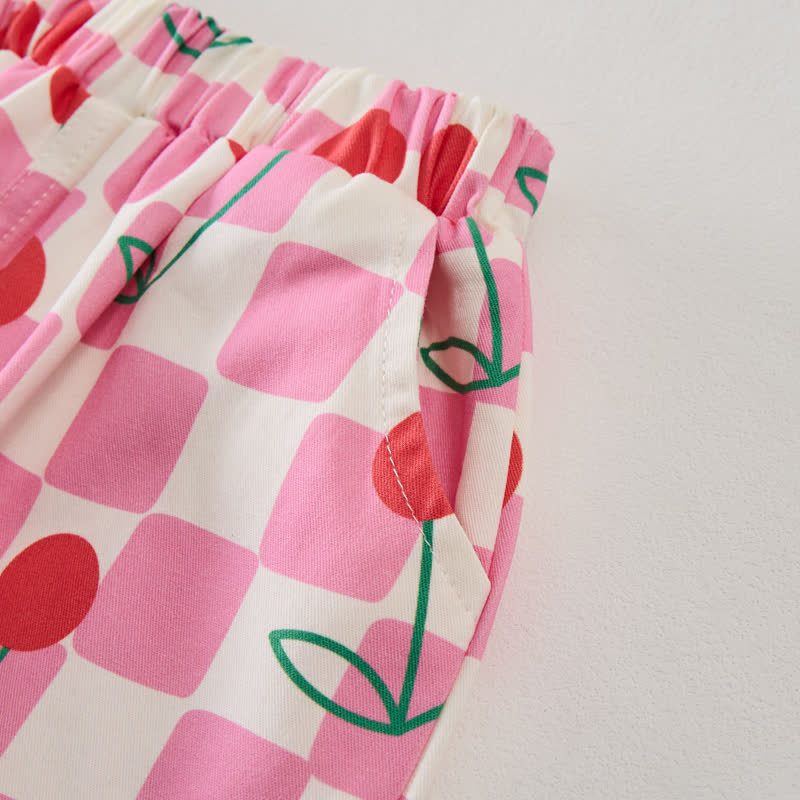 Baby Cherry Checkerboard Pink Pants - image 5