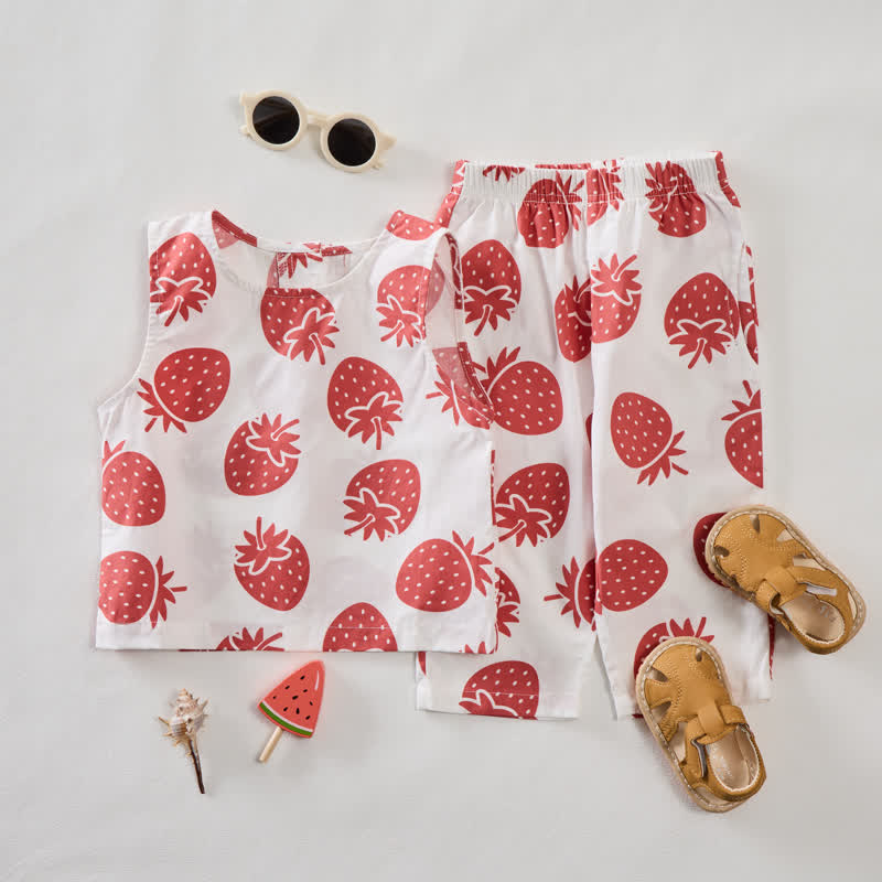 Baby 2-Piece Strawberry Sleeveless Set - image 3