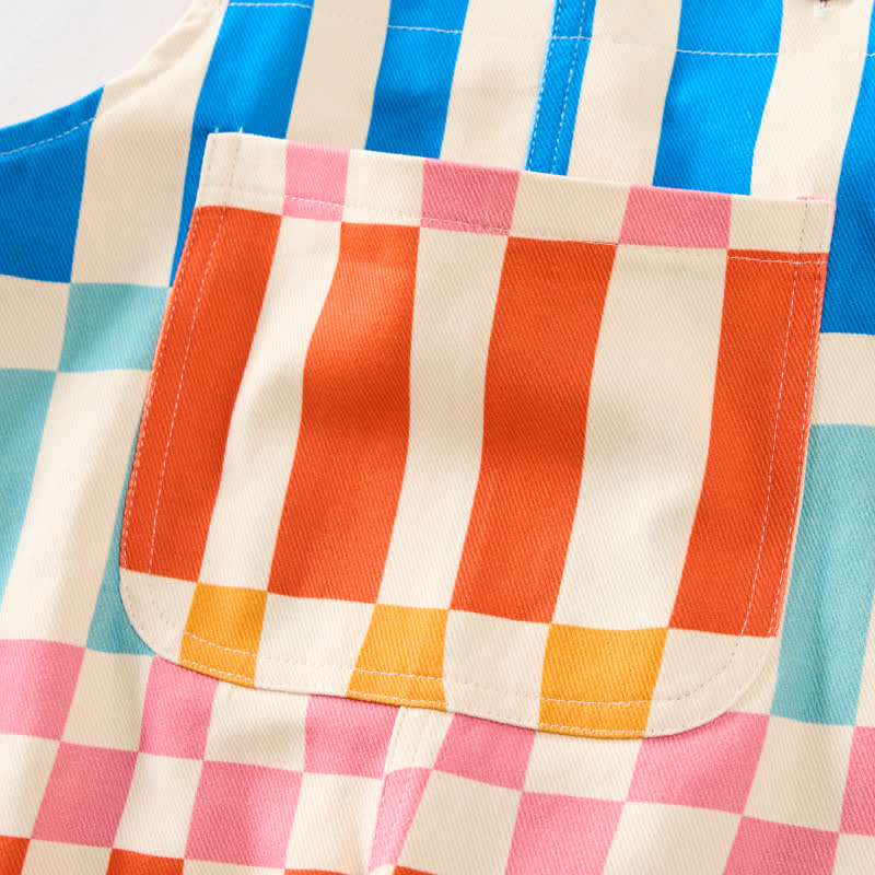 Baby Toddler Colorful Striped Plaid Overalls  - image 4