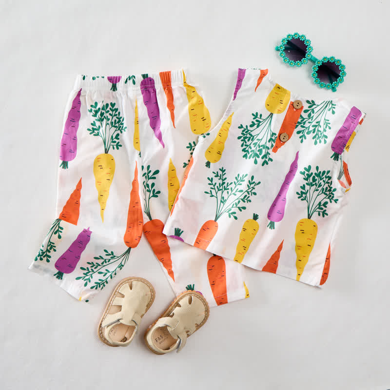 Baby 2-Piece Carrot Beige Sleeveless Set - image 3