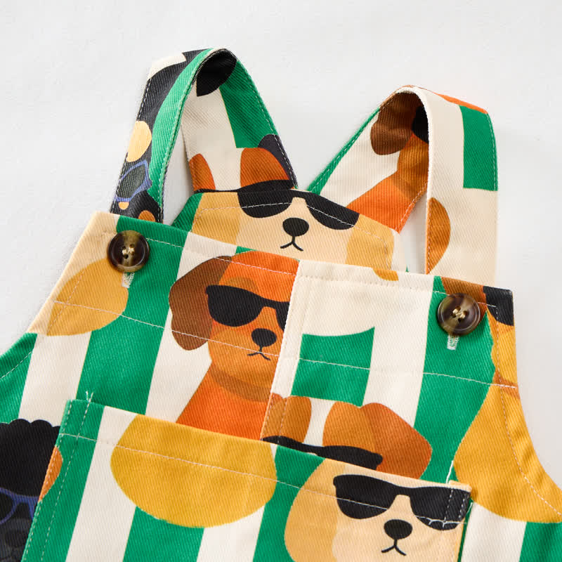 Baby Toddler Puppy Striped Overalls  - image 2